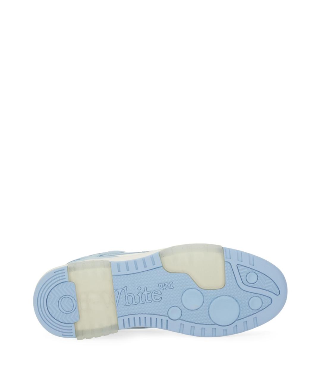 OFF-WHITE Голубые кожаные низкие кроссовки / кеды, фото 5