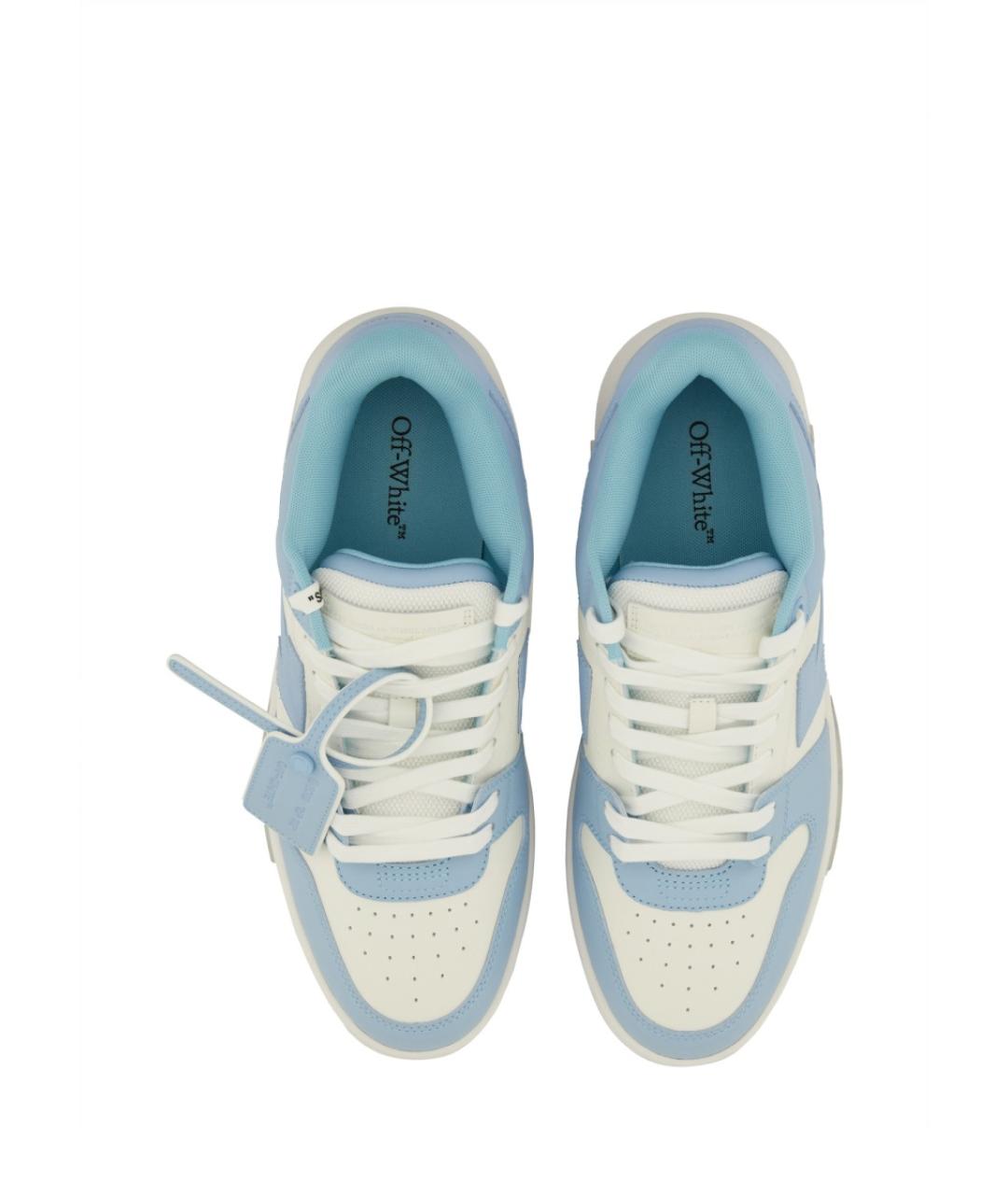 OFF-WHITE Голубые кожаные низкие кроссовки / кеды, фото 6