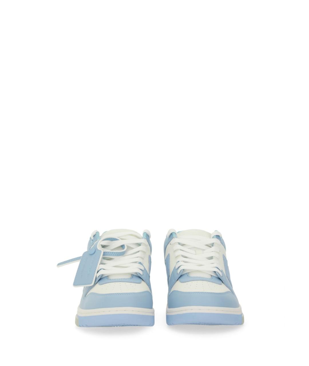 OFF-WHITE Голубые кожаные низкие кроссовки / кеды, фото 4