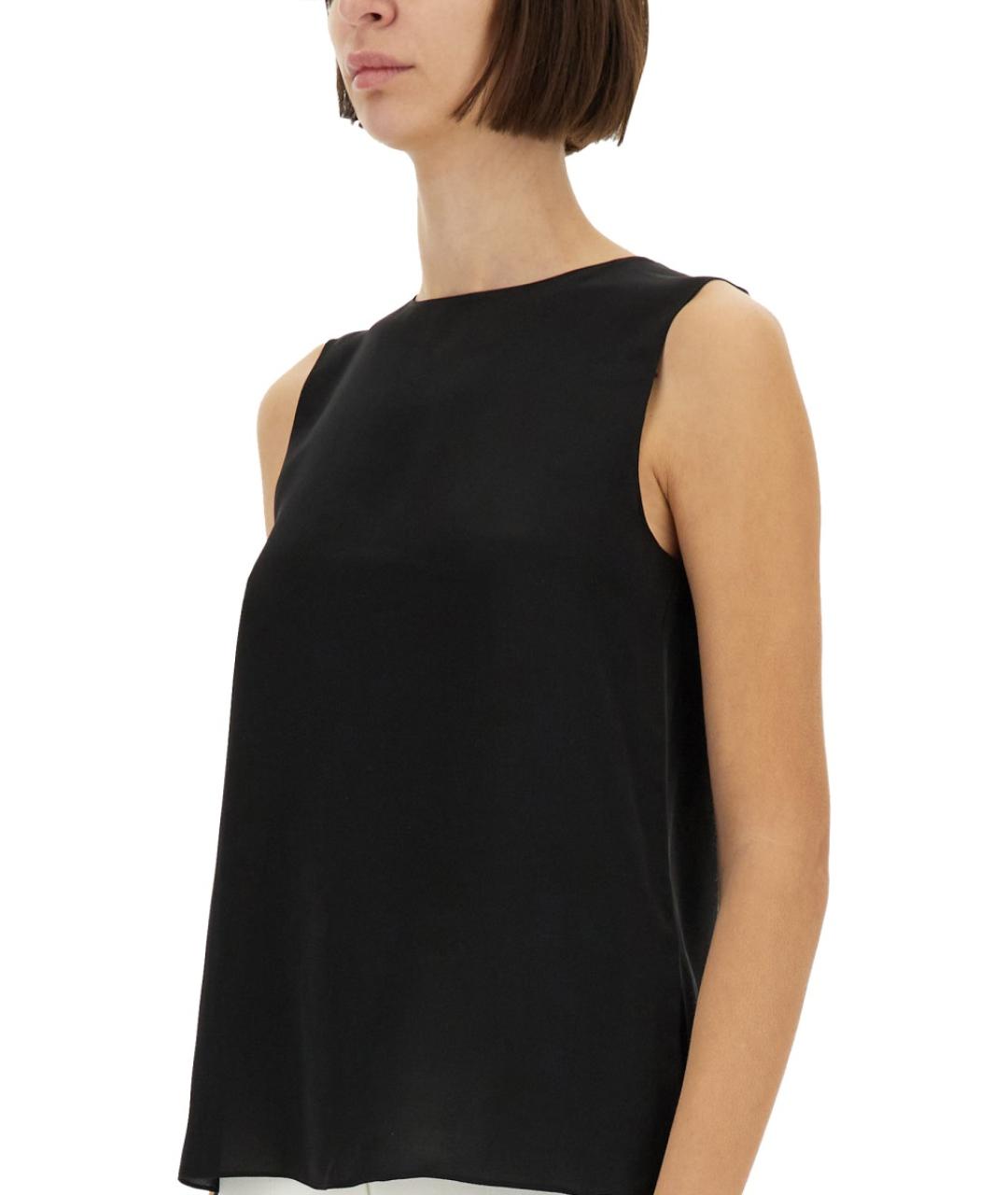 THEORY Черная шелковая блузы, фото 5