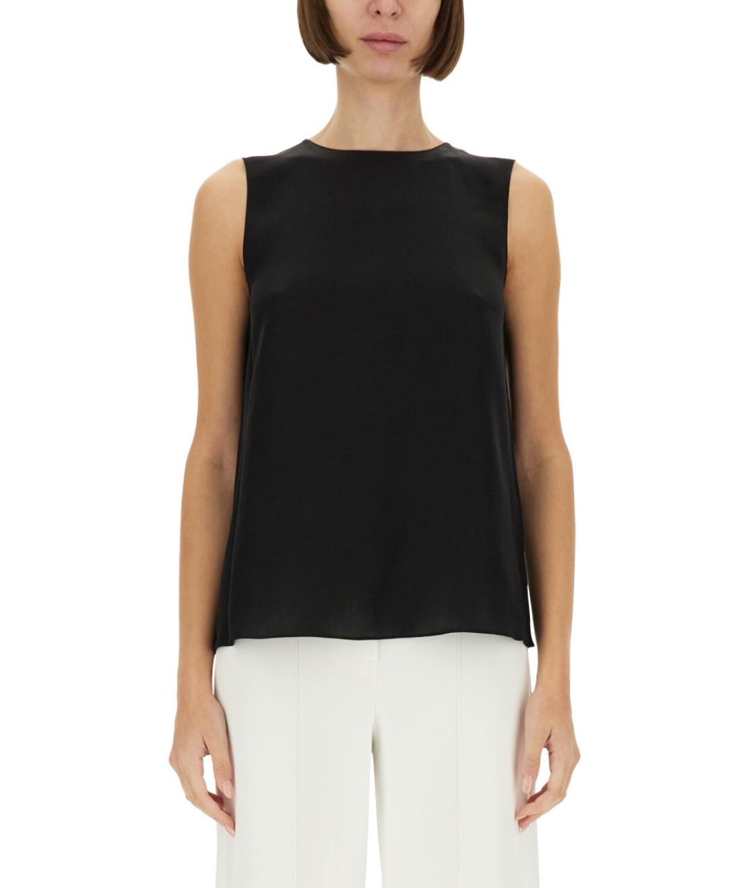 THEORY Черная шелковая блузы, фото 2
