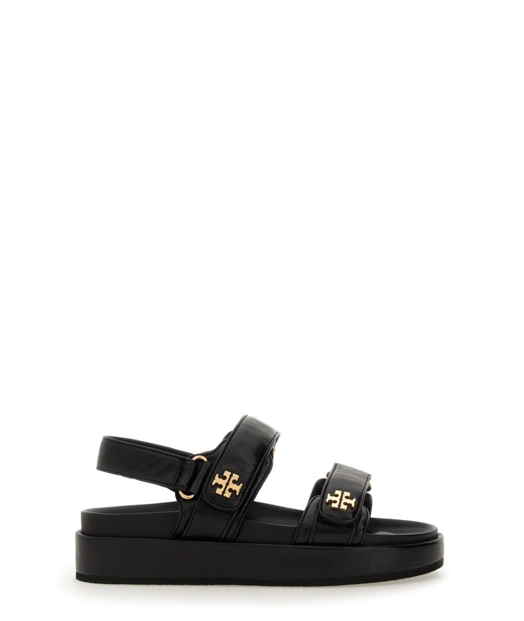 TORY BURCH Черные кожаные сандалии, фото 1