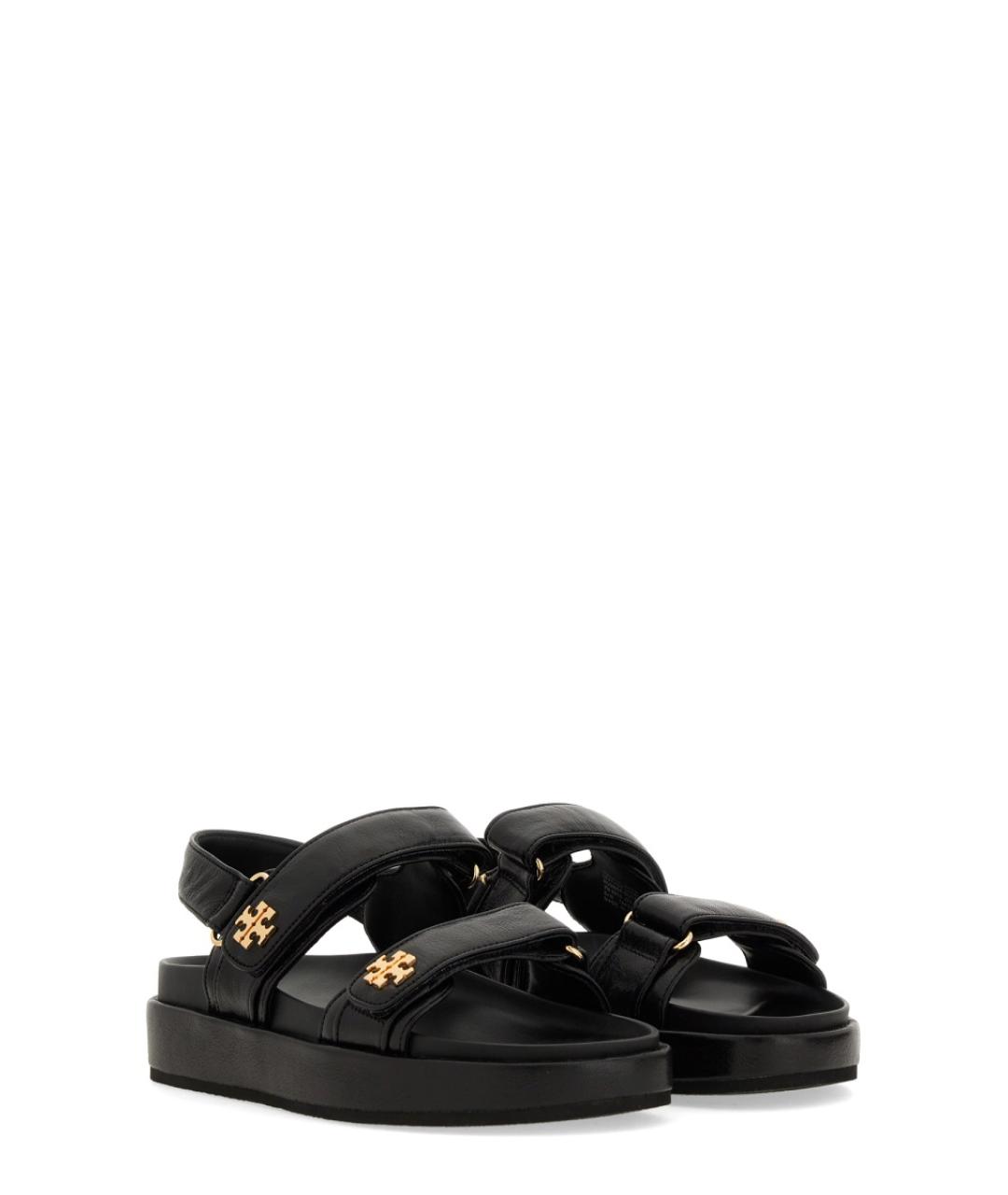 TORY BURCH Черные кожаные сандалии, фото 2