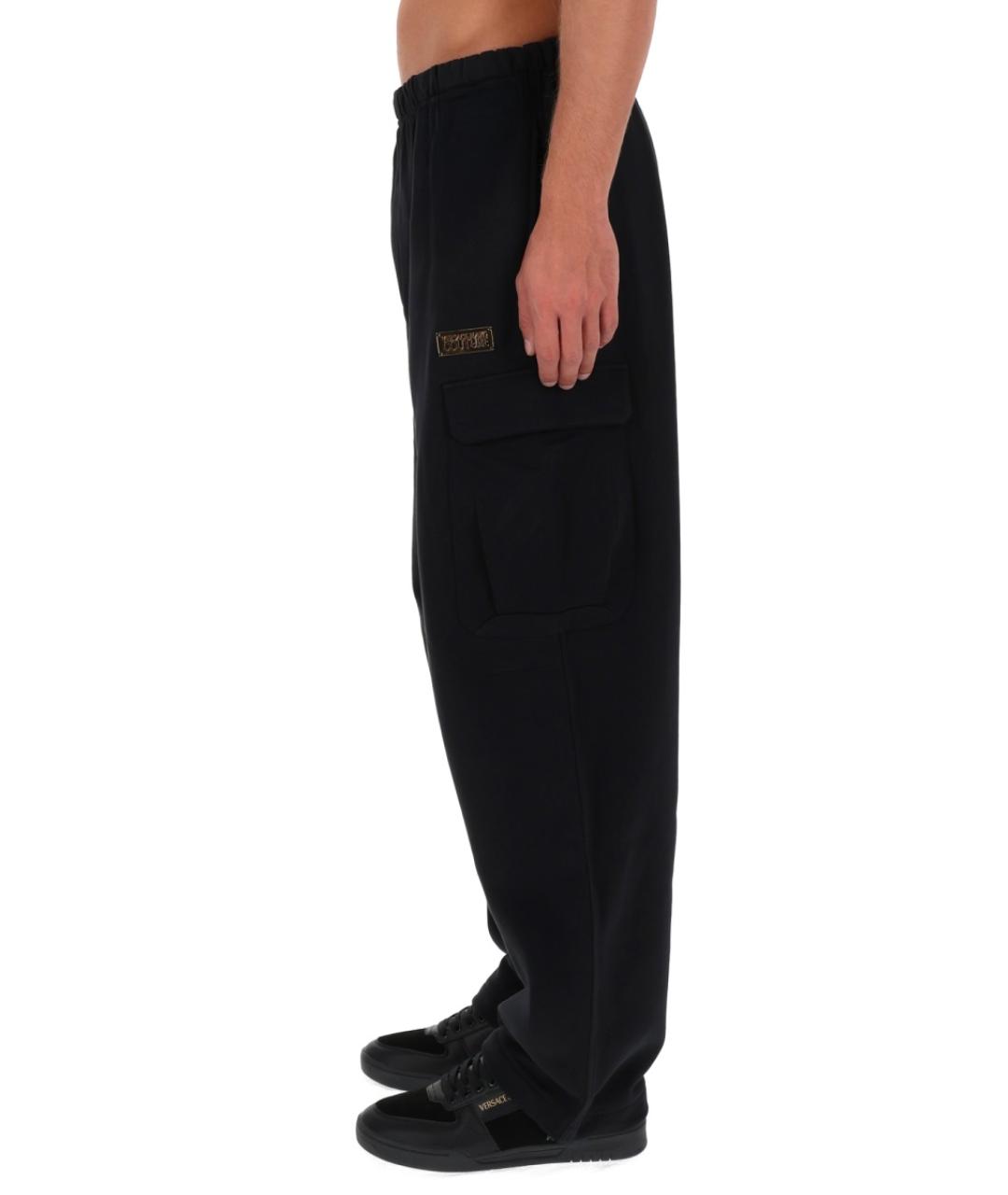 VERSACE JEANS COUTURE Черные хлопковые повседневные брюки, фото 3