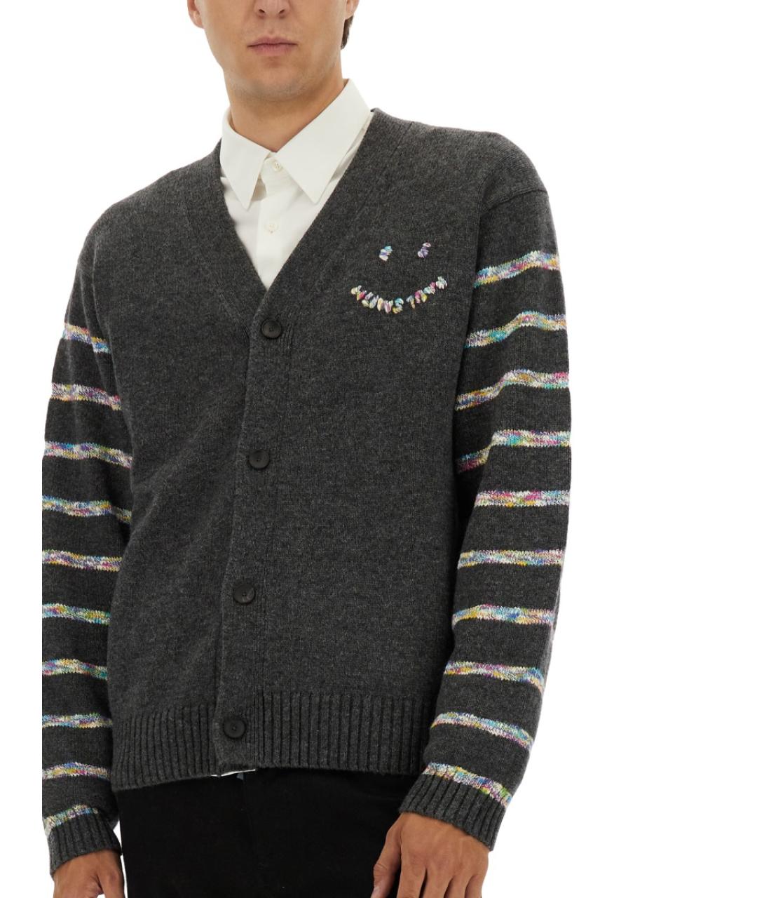 PS BY PAUL SMITH Серый шерстяной кардиган, фото 3