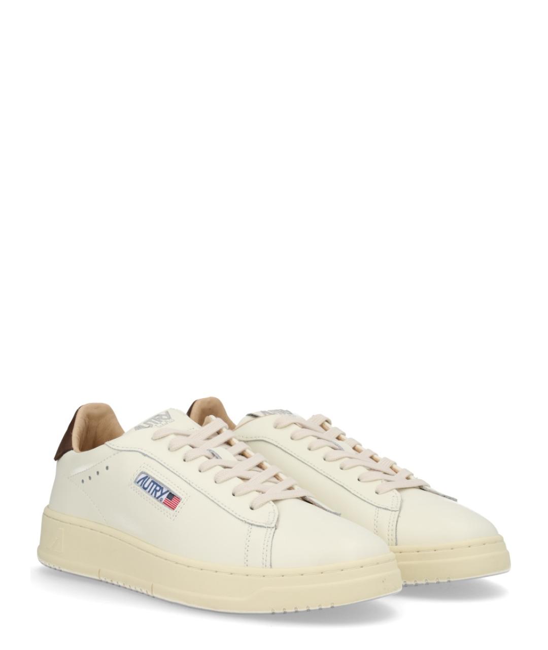 AUTRY Белые кожаные низкие кроссовки / кеды, фото 2