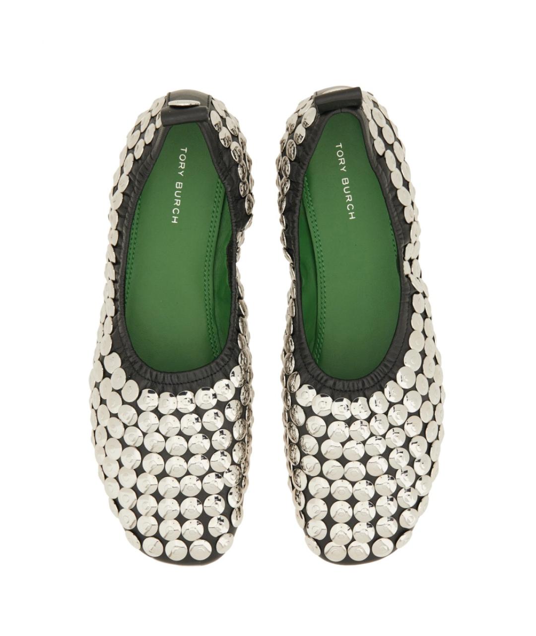 TORY BURCH Черные кожаные балетки, фото 6