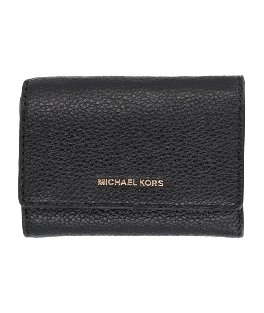MICHAEL KORS Черный кожаный кошелек, фото 1