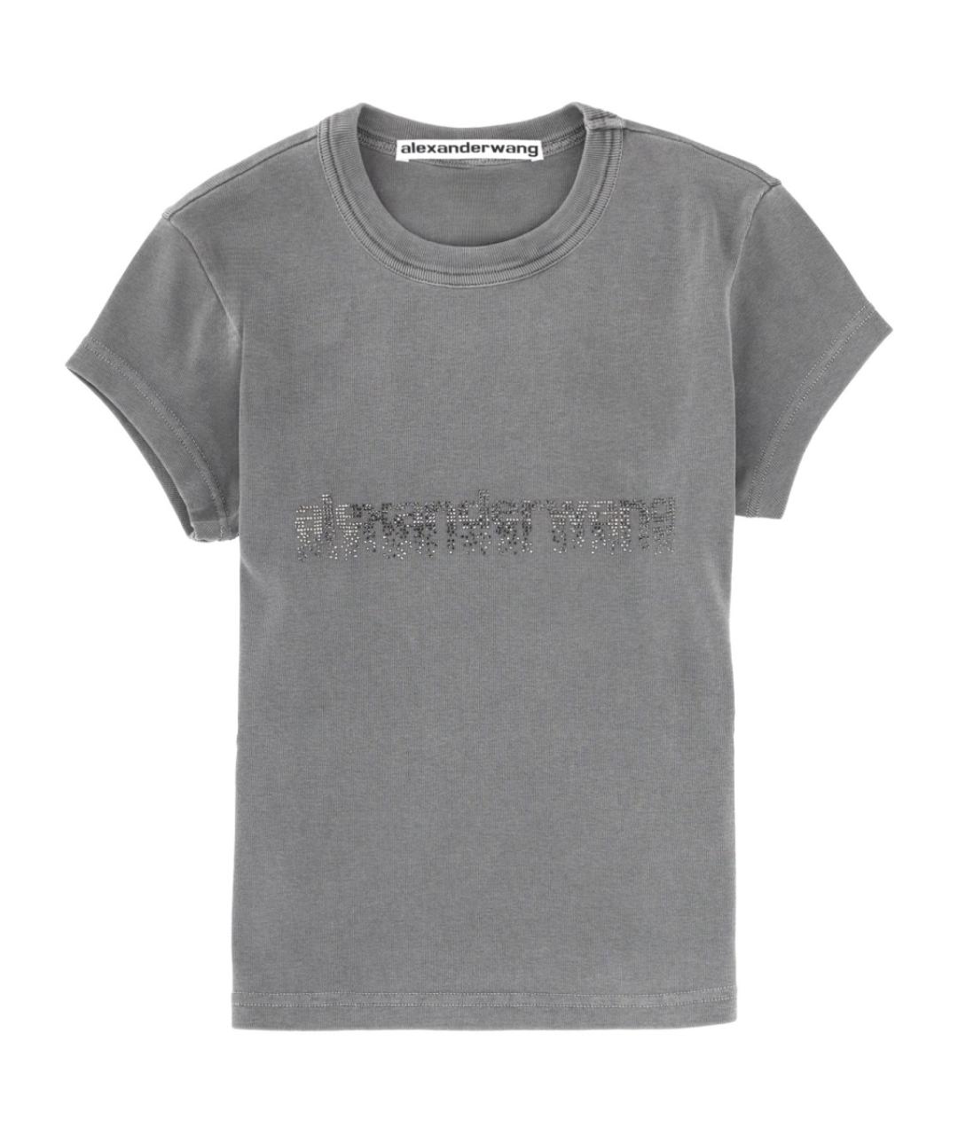 ALEXANDER WANG Серая хлопковая футболка, фото 1