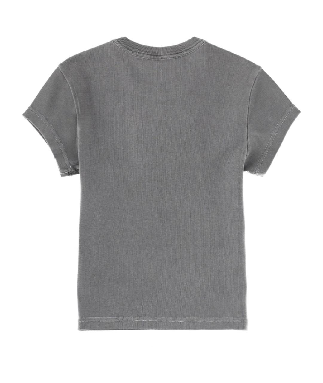 ALEXANDER WANG Серая хлопковая футболка, фото 3