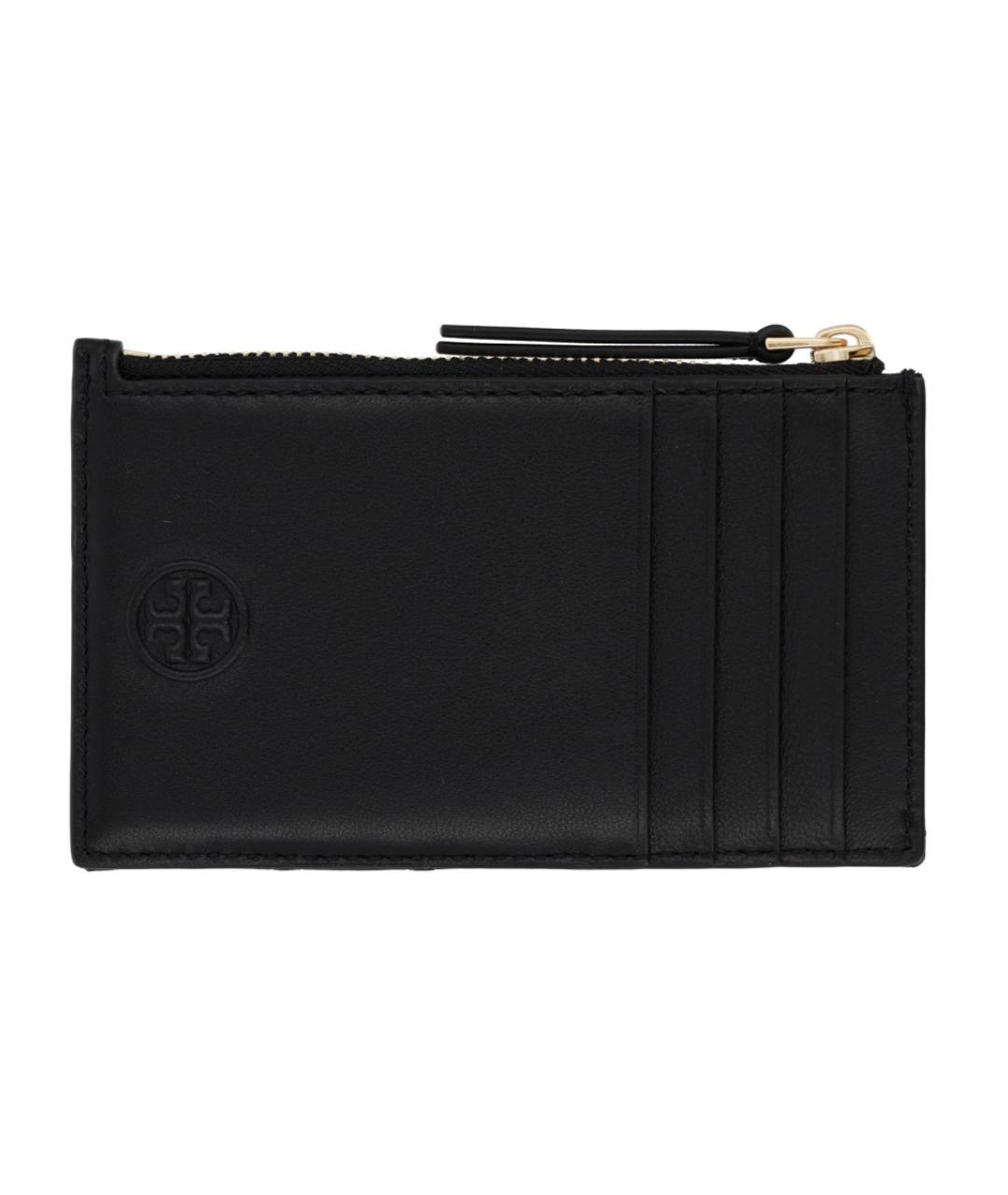 TORY BURCH Черный кожаный кардхолдер, фото 2