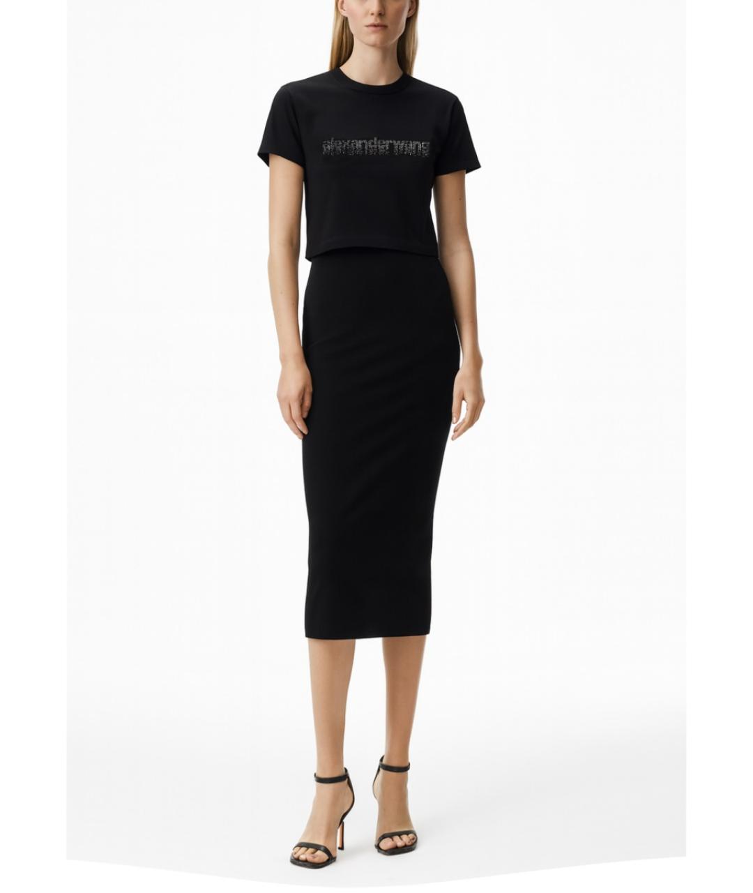 ALEXANDER WANG Черная хлопковая футболка, фото 3