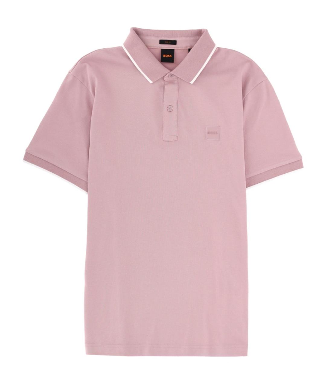 HUGO BOSS Розовое хлопковое поло с коротким рукавом, фото 1