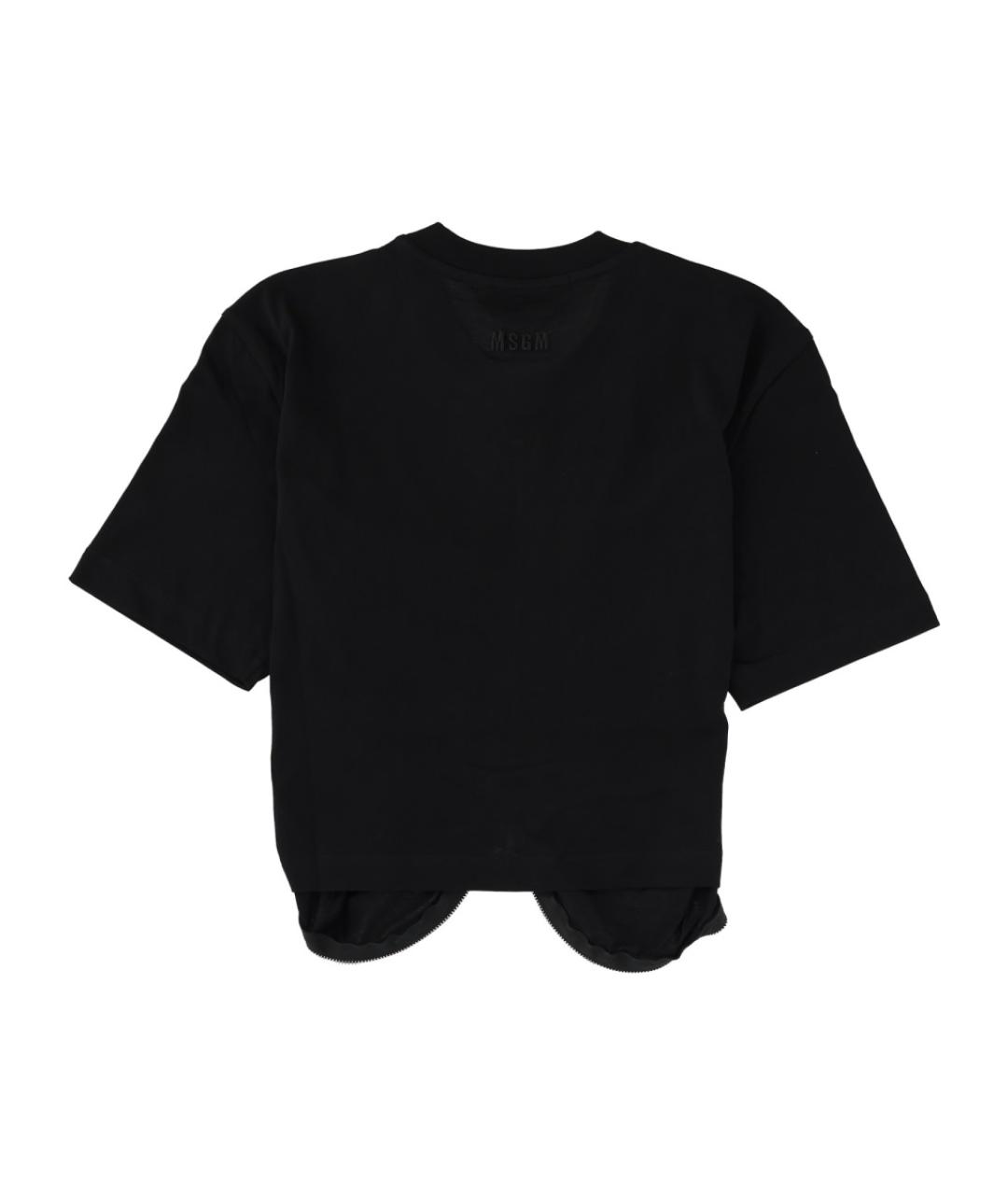 MSGM Черная хлопковая футболка, фото 2