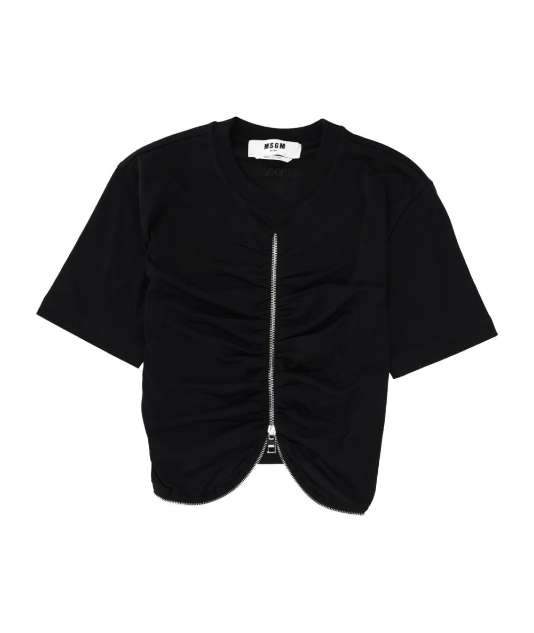 MSGM Черная хлопковая футболка, фото 1