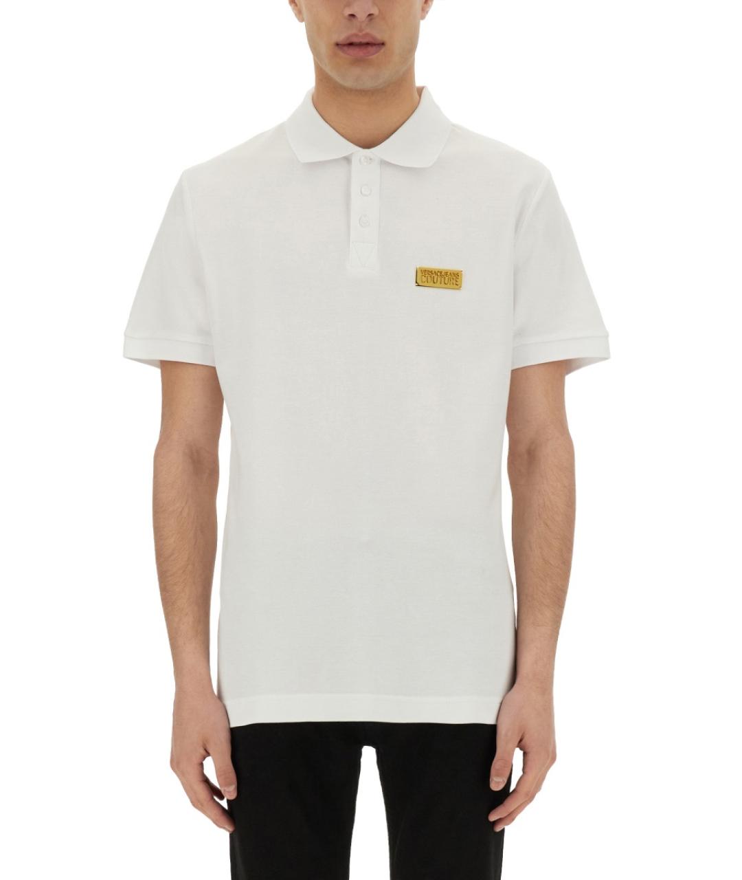 VERSACE JEANS COUTURE Белое хлопковое поло с коротким рукавом, фото 2