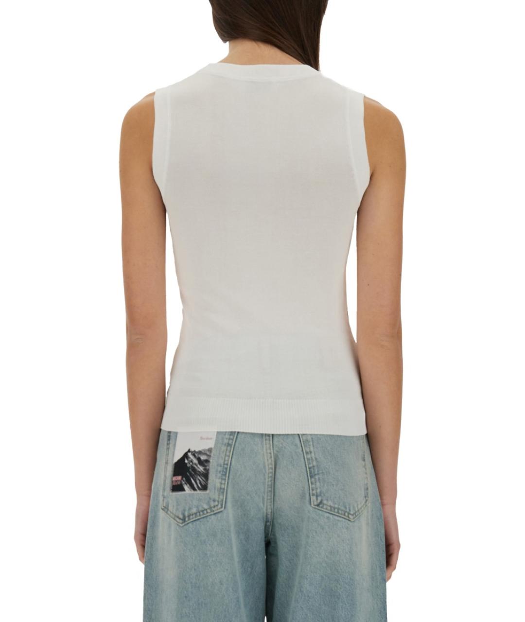 MOSCHINO JEANS Белая вискозная майка, фото 3
