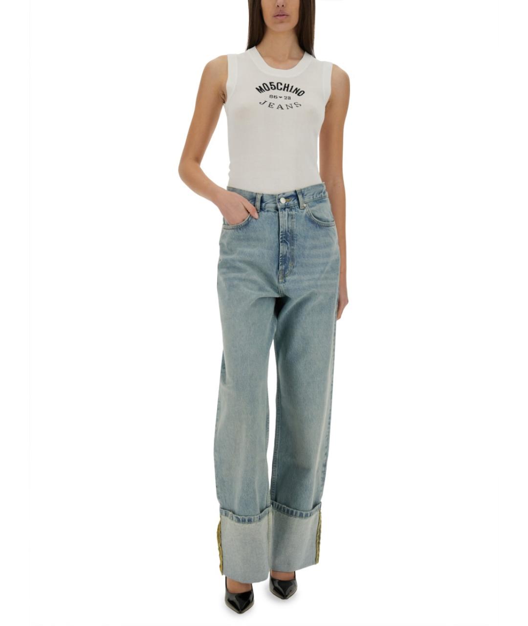 MOSCHINO JEANS Белая вискозная майка, фото 2