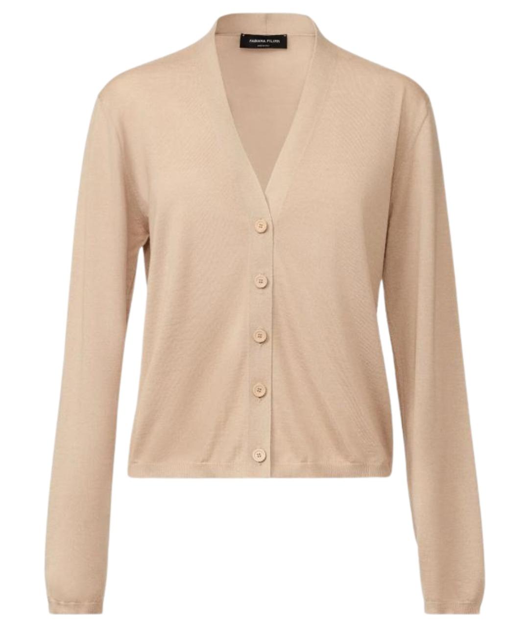FABIANA FILIPPI Бежевый кашемировый кардиган, фото 1