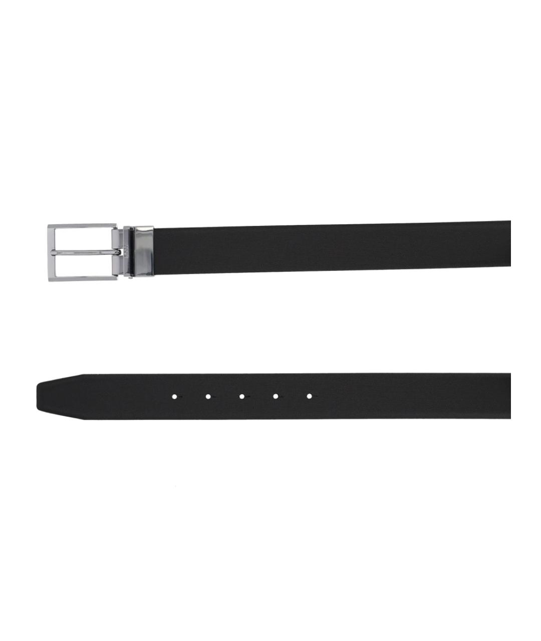 HUGO BOSS Черный кожаный ремень, фото 2