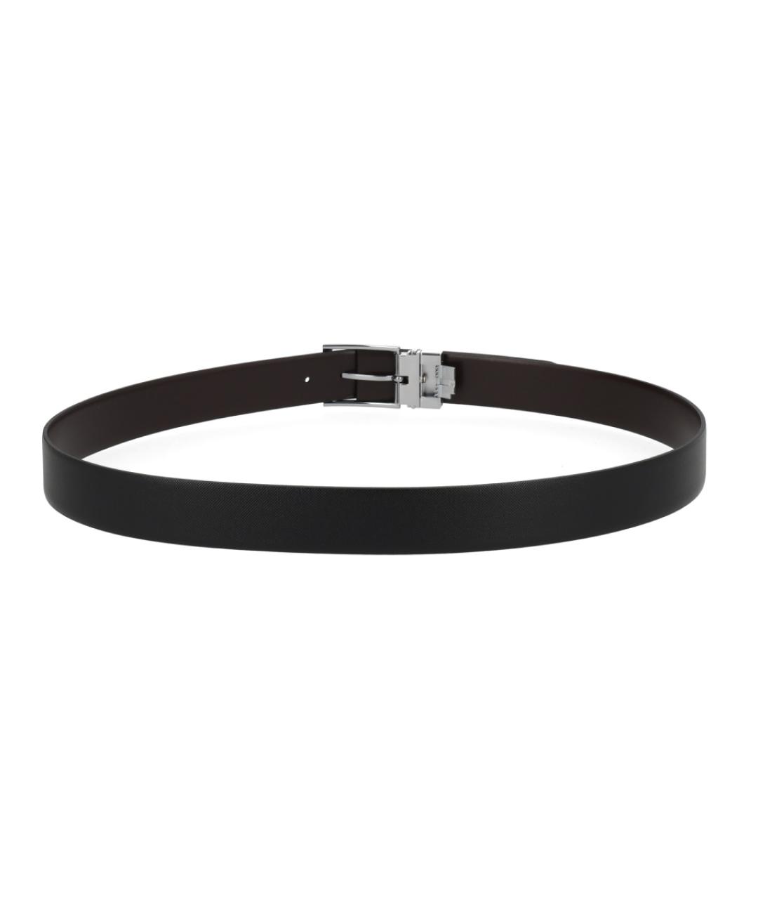 HUGO BOSS Черный кожаный ремень, фото 4