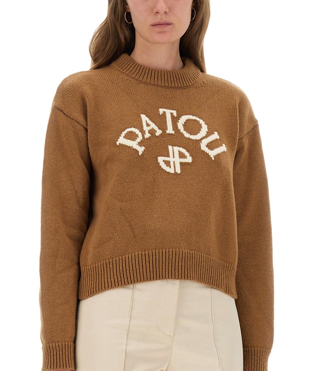 PATOU Коричневый шерстяной джемпер / свитер, фото 5