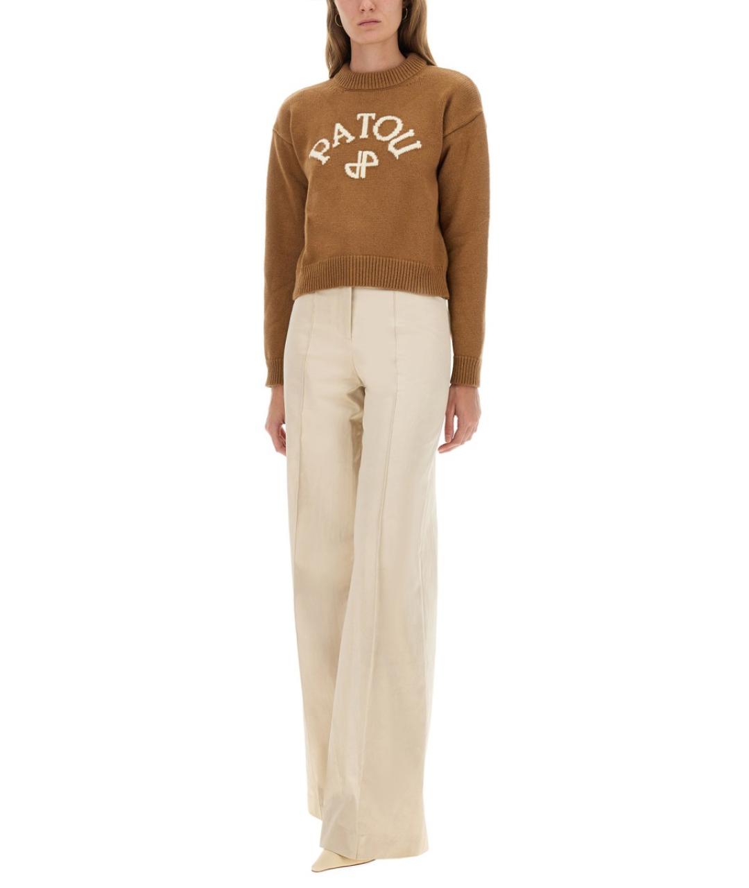 PATOU Коричневый шерстяной джемпер / свитер, фото 3
