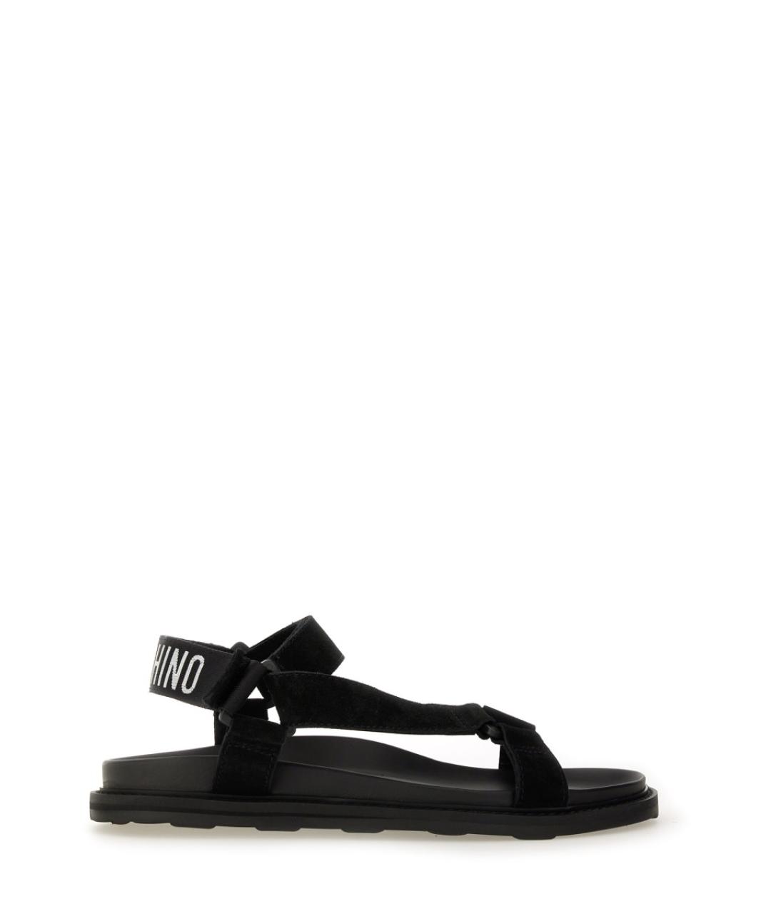 MOSCHINO Черные кожаные сандалии, фото 1