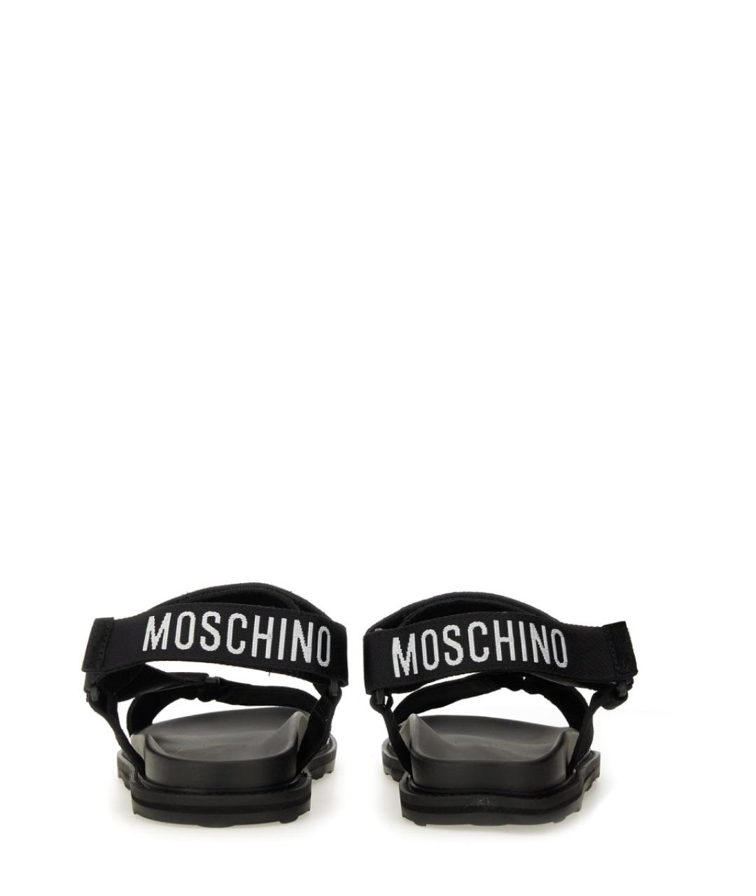 MOSCHINO Черные кожаные сандалии, фото 4