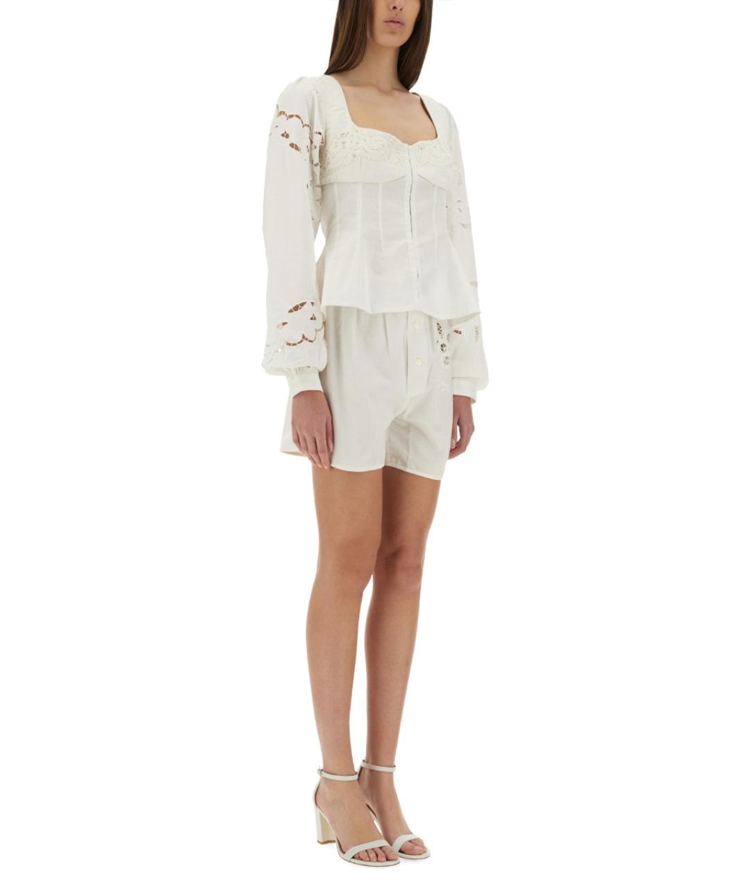 MARINE SERRE Белые хлопковые шорты, фото 2