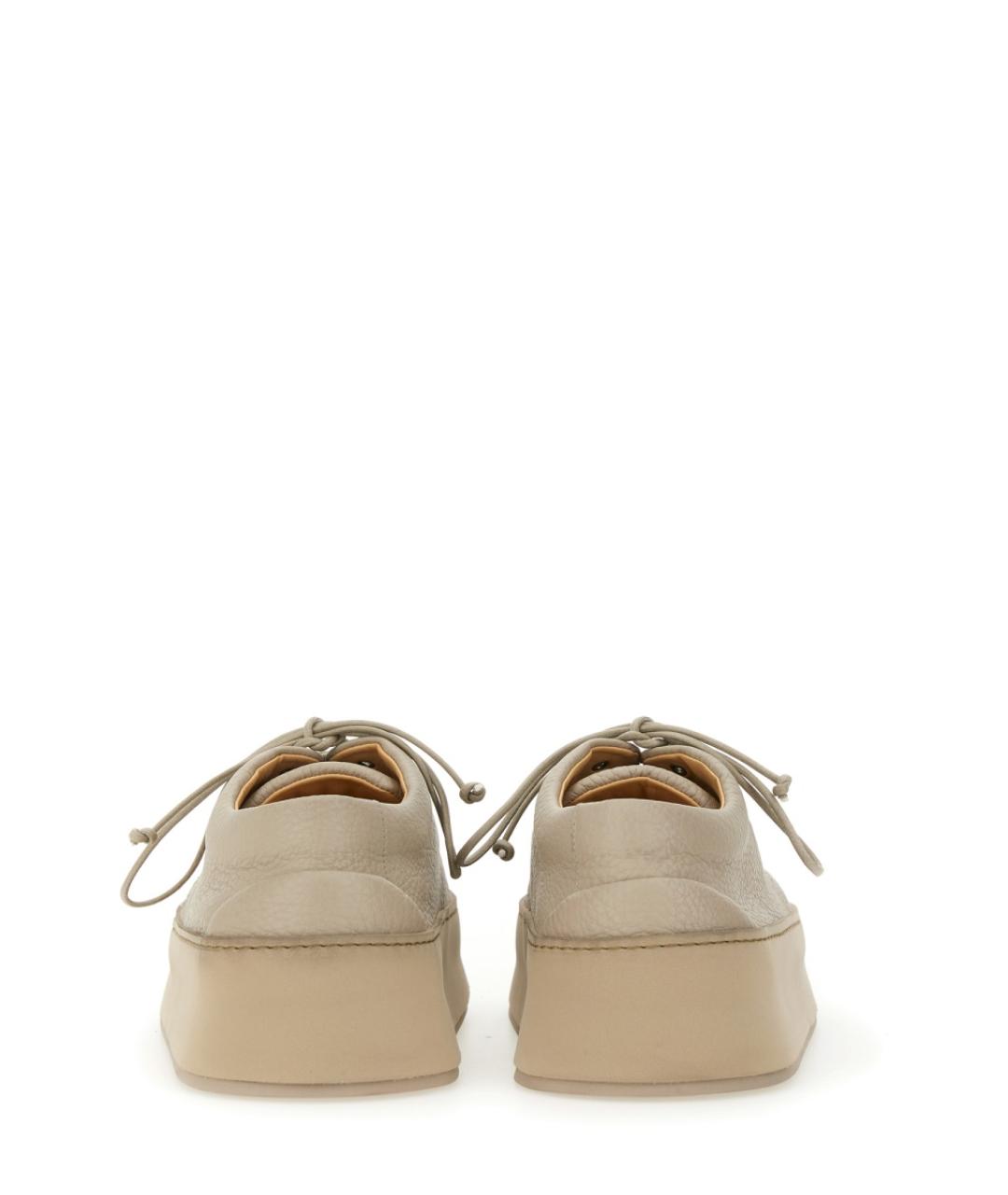 MARSELL Бежевые кожаные низкие кроссовки / кеды, фото 3