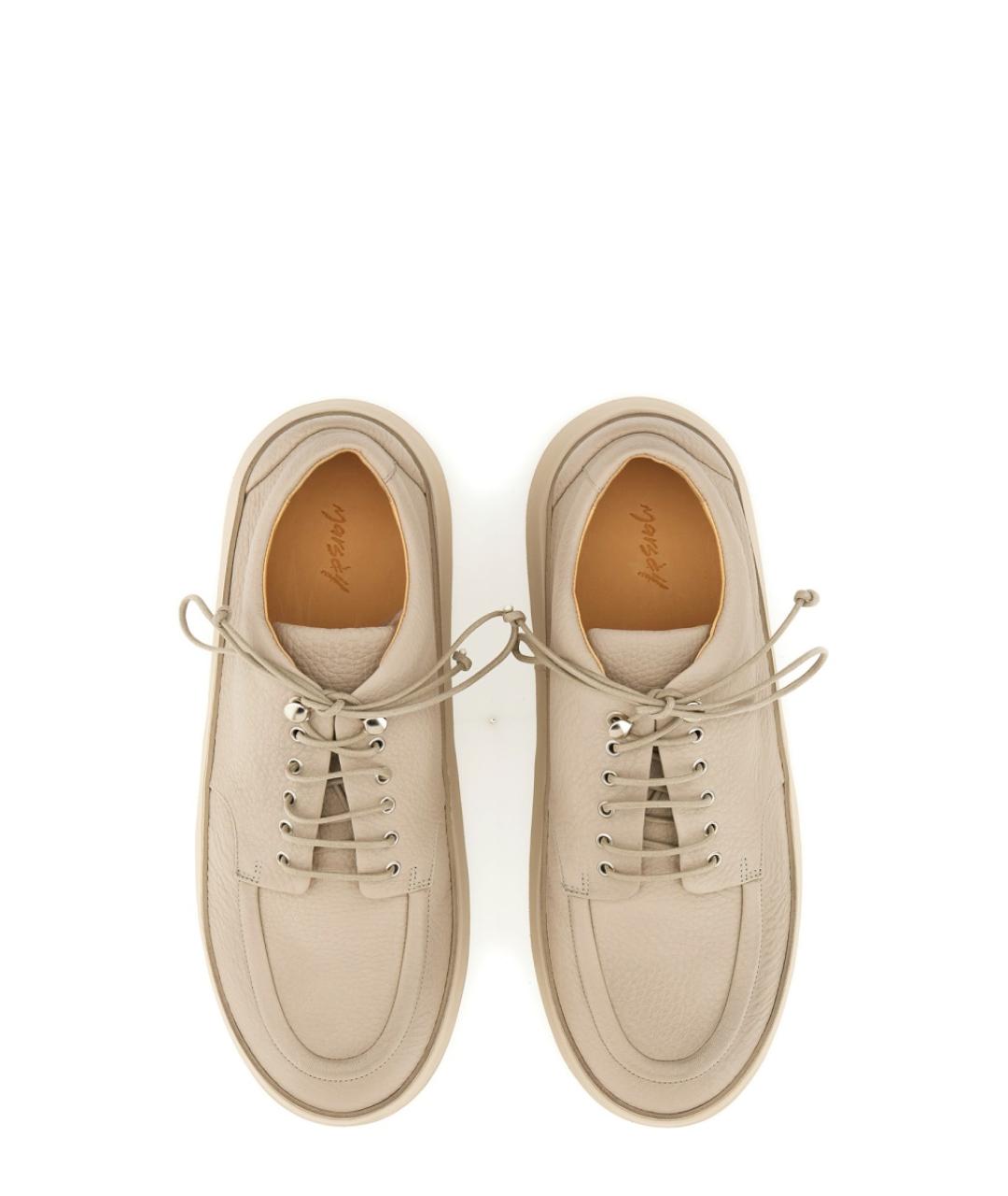 MARSELL Бежевые кожаные низкие кроссовки / кеды, фото 6