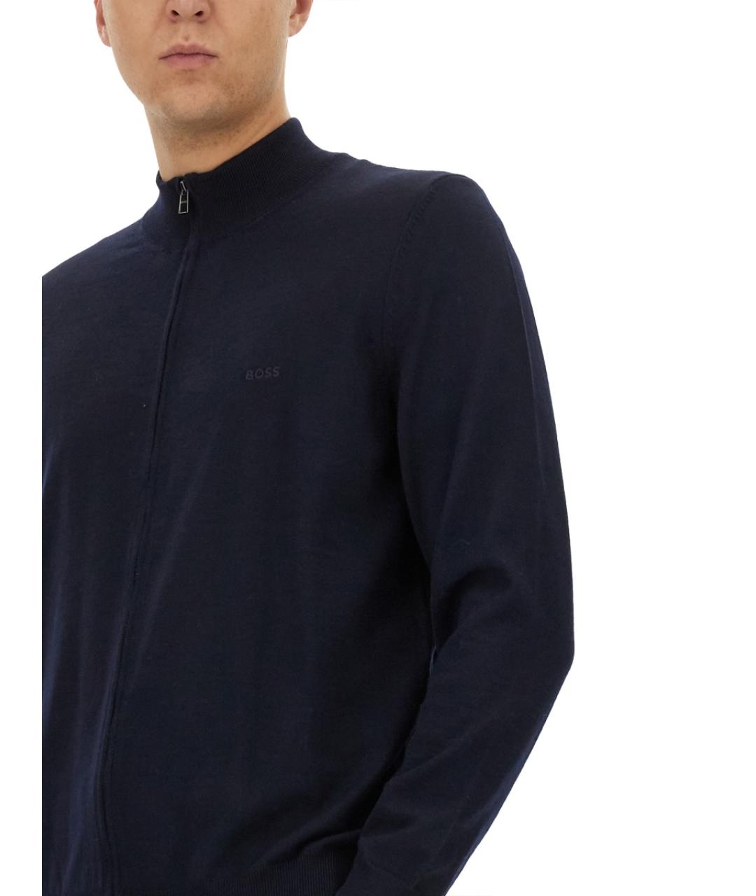 HUGO BOSS Синий шерстяной кардиган, фото 4