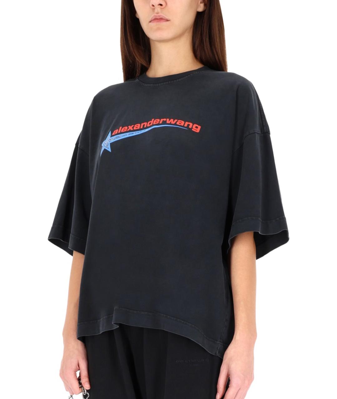 ALEXANDER WANG Черная хлопковая футболка, фото 5