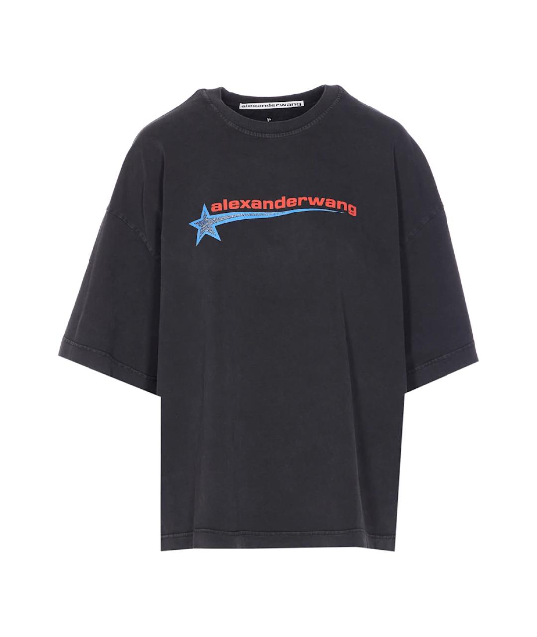 ALEXANDER WANG Черная хлопковая футболка, фото 1