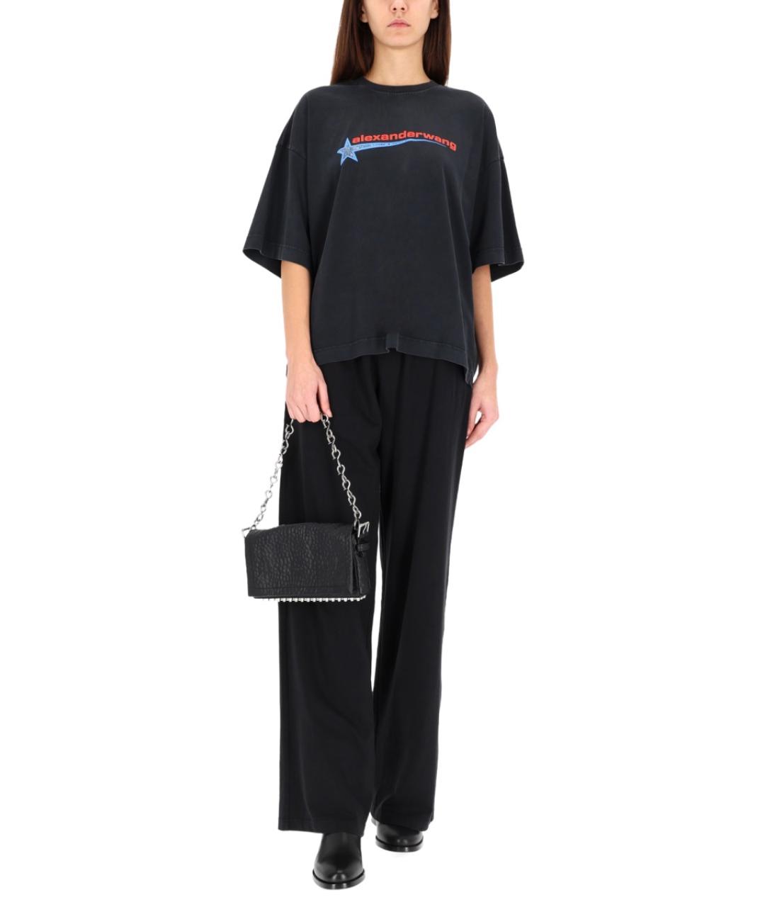 ALEXANDER WANG Черная хлопковая футболка, фото 3