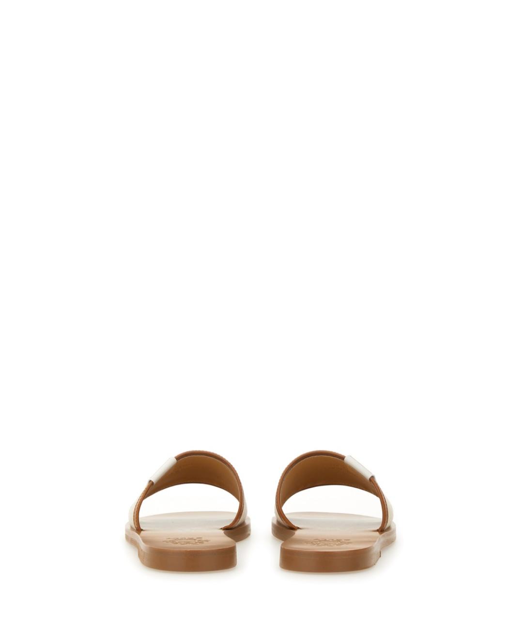 BALLY Бежевые кожаные шлепанцы, фото 3