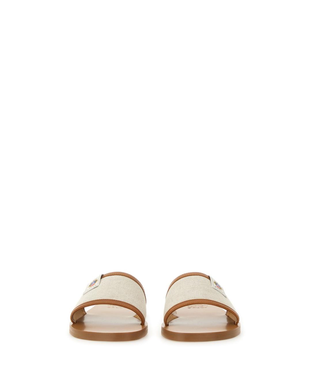 BALLY Бежевые кожаные шлепанцы, фото 4