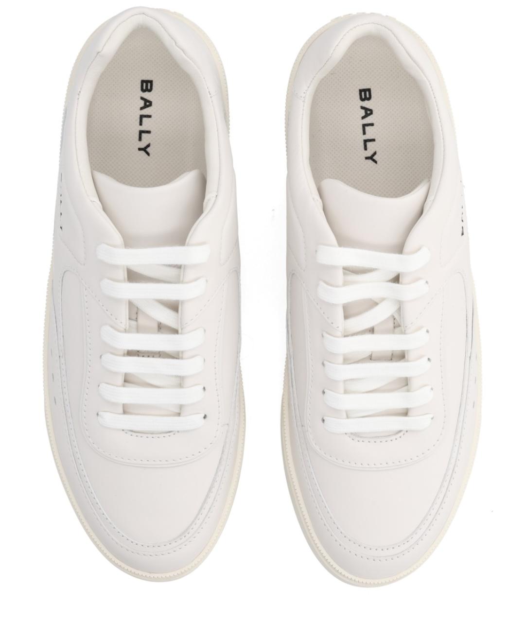 BALLY Белые кожаные низкие кроссовки / кеды, фото 3