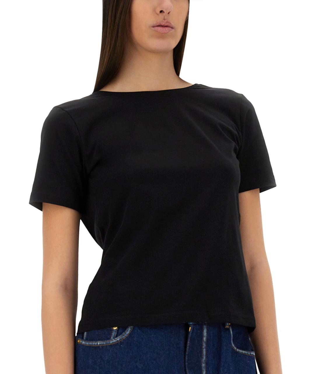 NINA RICCI Черная хлопковая футболка, фото 4