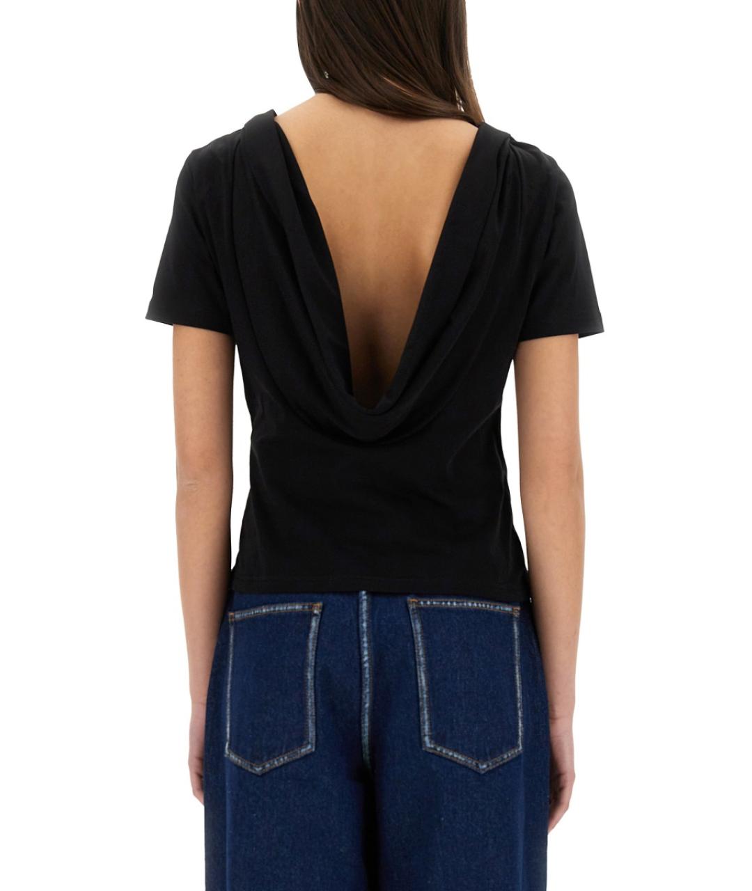 NINA RICCI Черная хлопковая футболка, фото 3