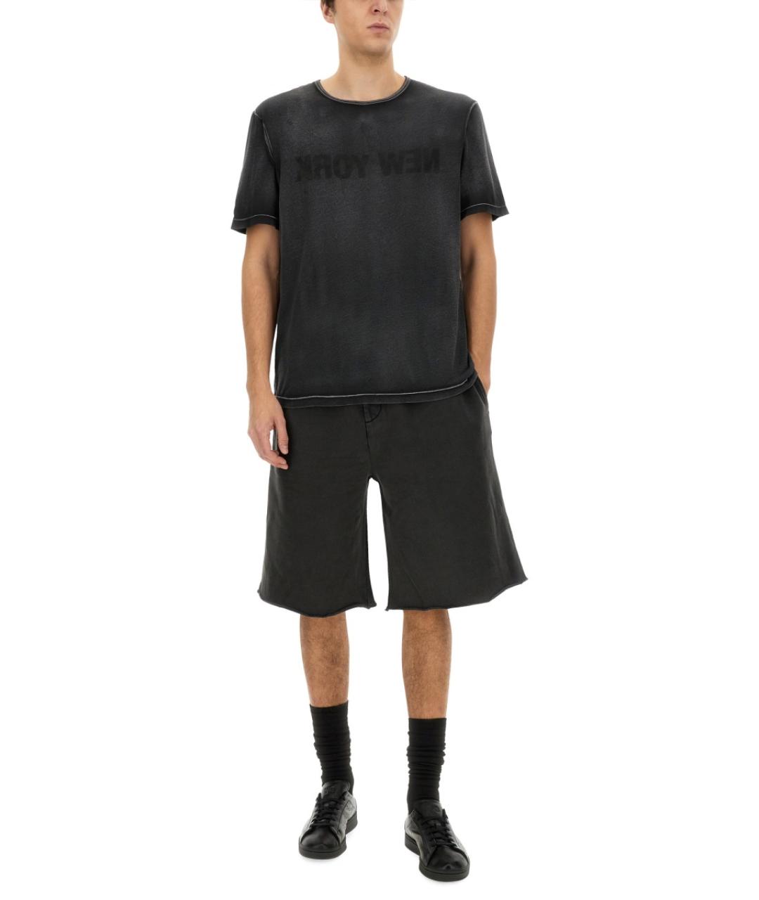 HELMUT LANG Черная хлопковая футболка, фото 2