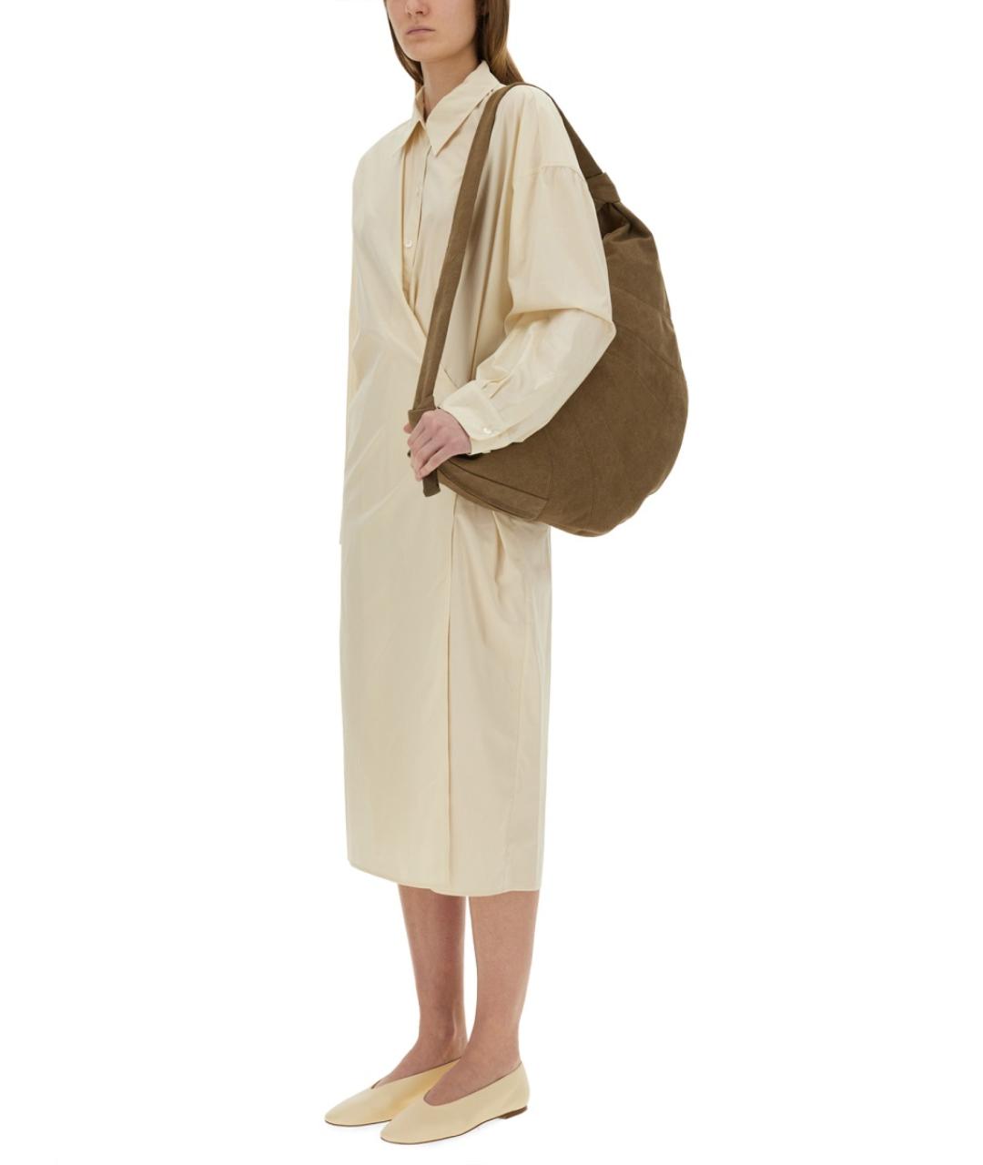 LEMAIRE Белое хлопковое повседневное платье, фото 2