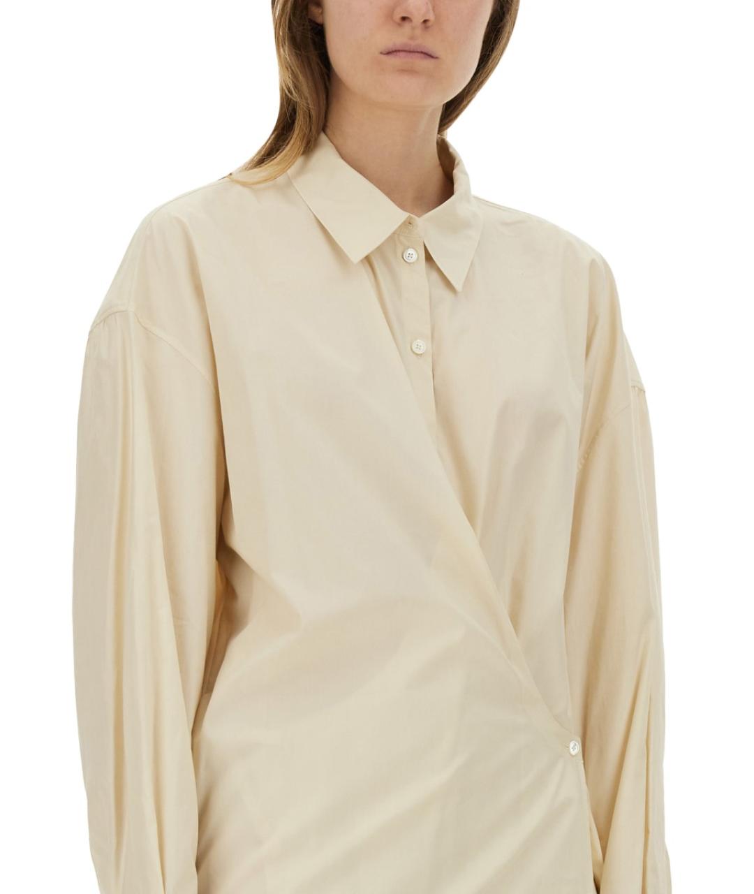 LEMAIRE Белое хлопковое повседневное платье, фото 4