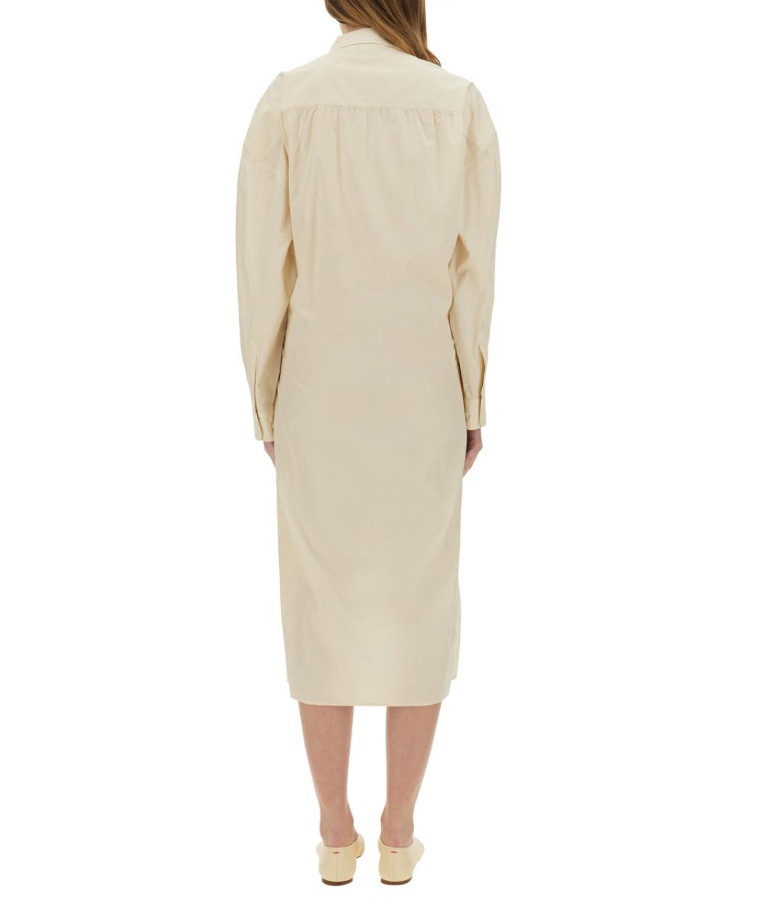 LEMAIRE Белое хлопковое повседневное платье, фото 3