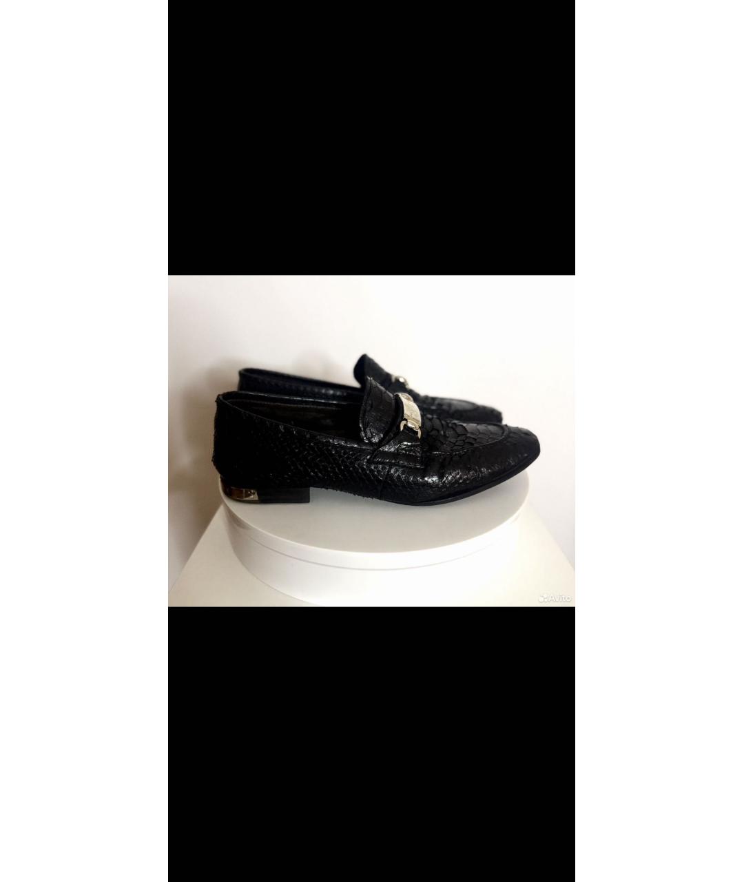 PHILIPP PLEIN Черные лоферы из экзотической кожи, фото 5