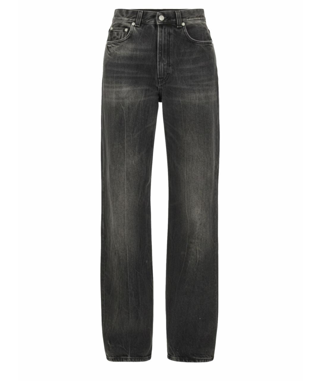 HAIKURE Черные хлопковые прямые джинсы, фото 1