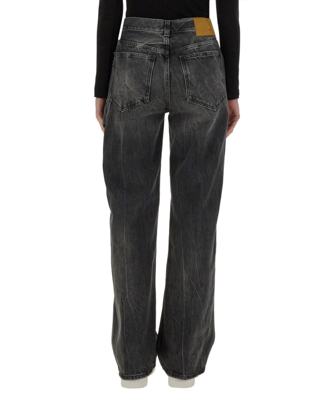 HAIKURE Черные хлопковые прямые джинсы, фото 3