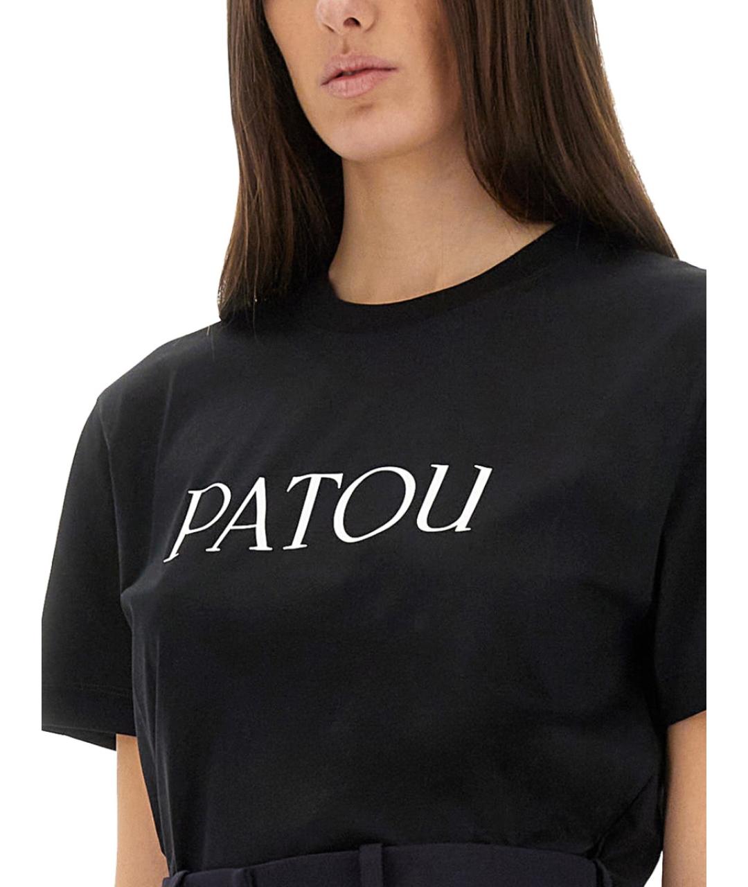 PATOU Черная хлопковая футболка, фото 5