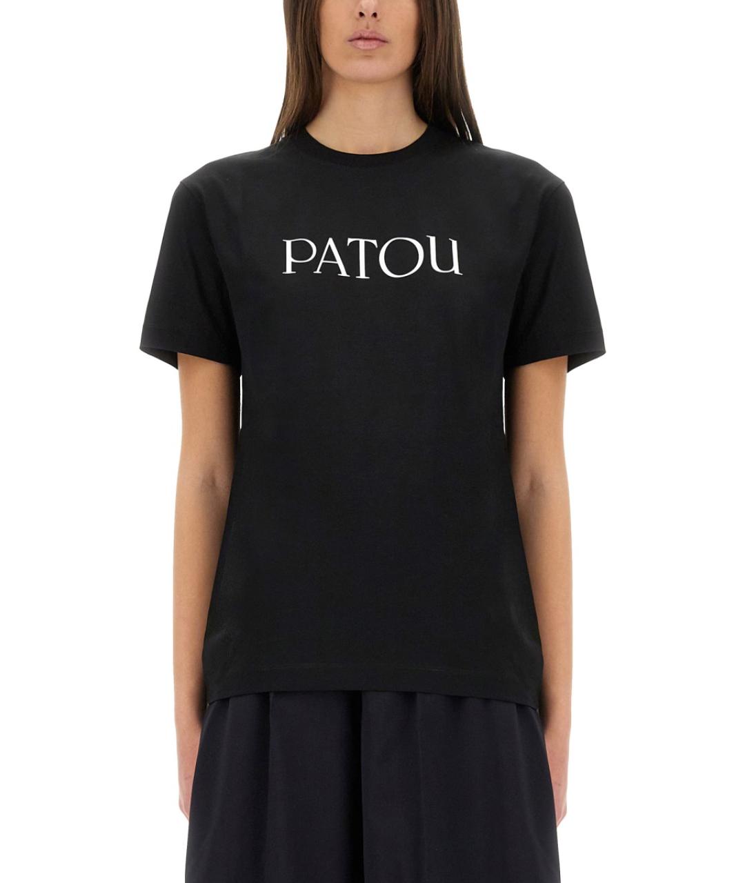 PATOU Черная хлопковая футболка, фото 2